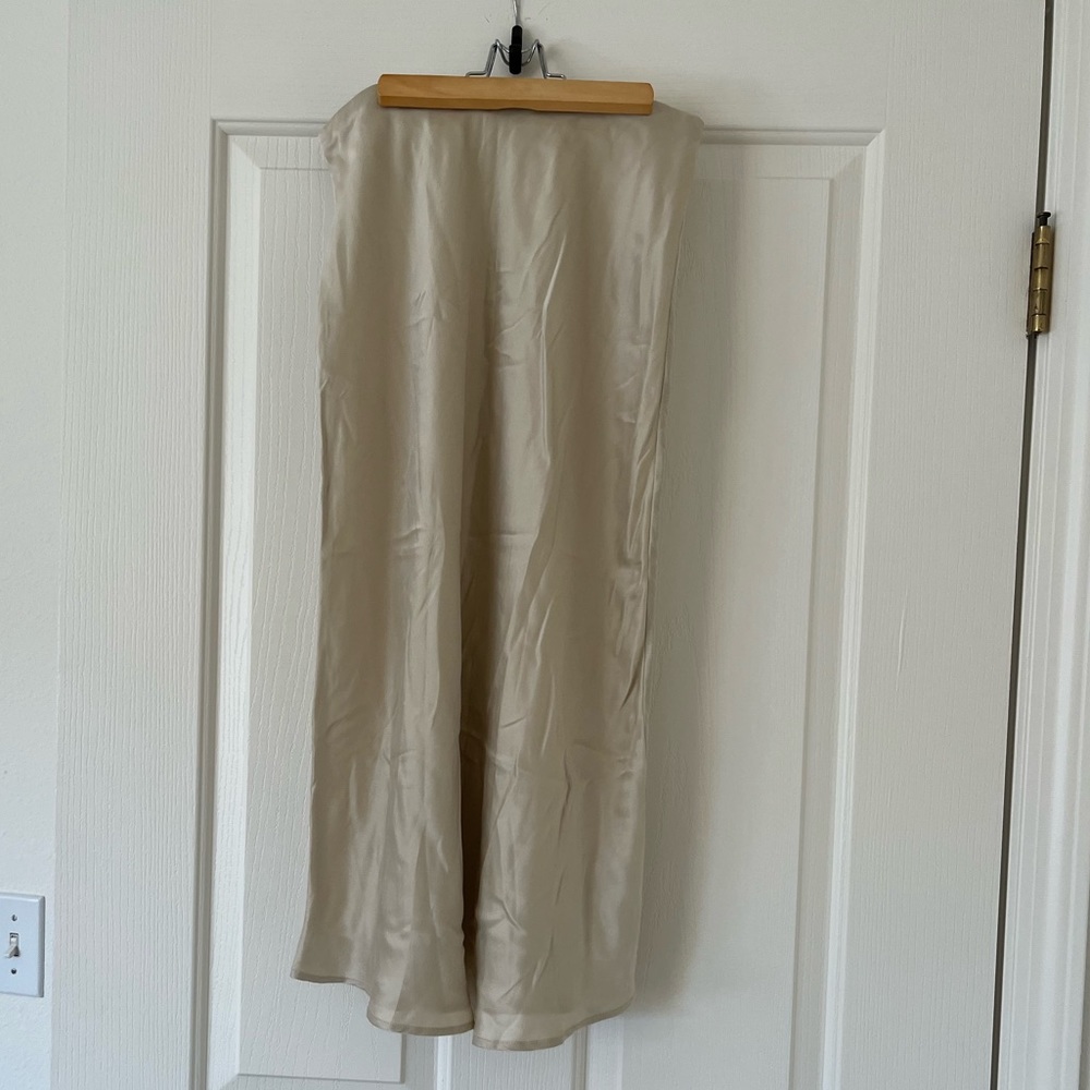 Elegant Cream Satin Skirt